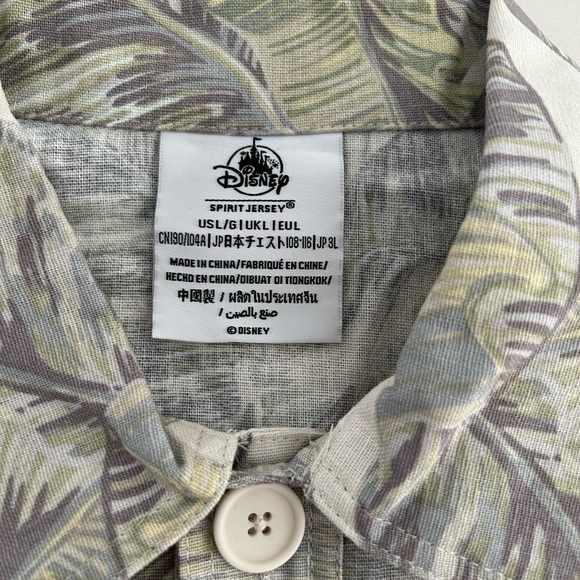 Disneyland Disney Spirit Jersey Mens Large Floral Long Sleeve Button Front Shirt - Picture 4 of 11